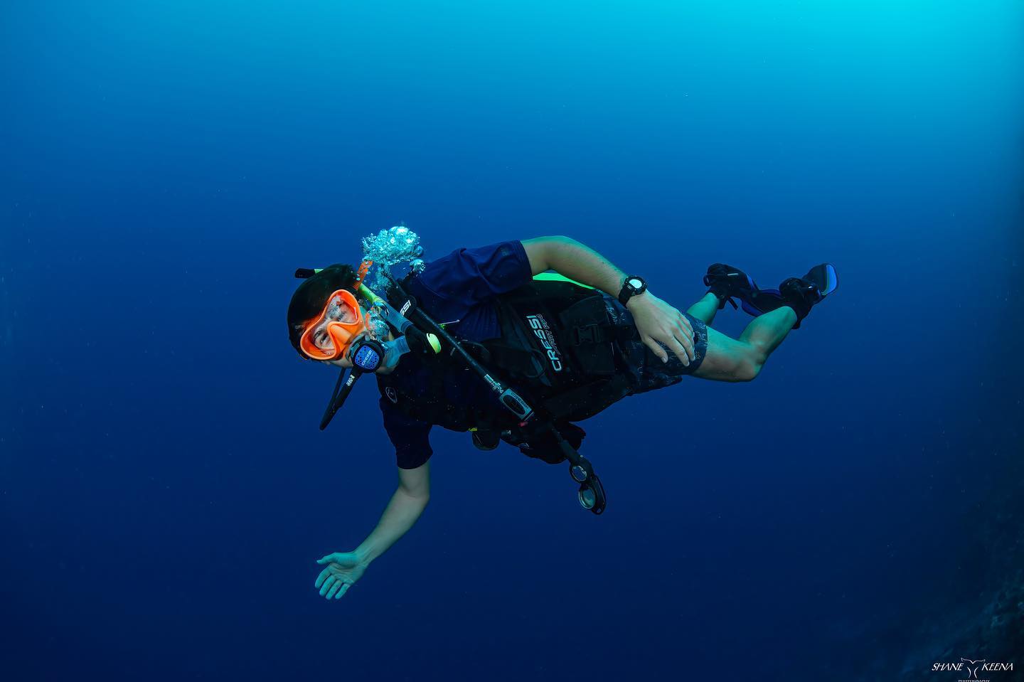 a person in scuba gear underwater