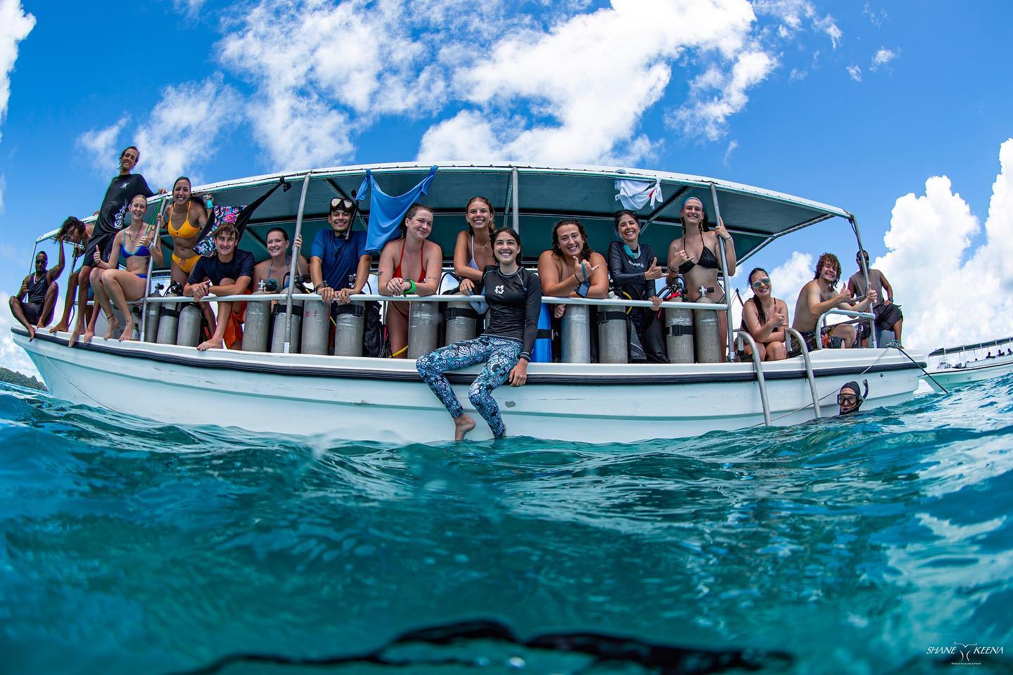 a group of people on a boat