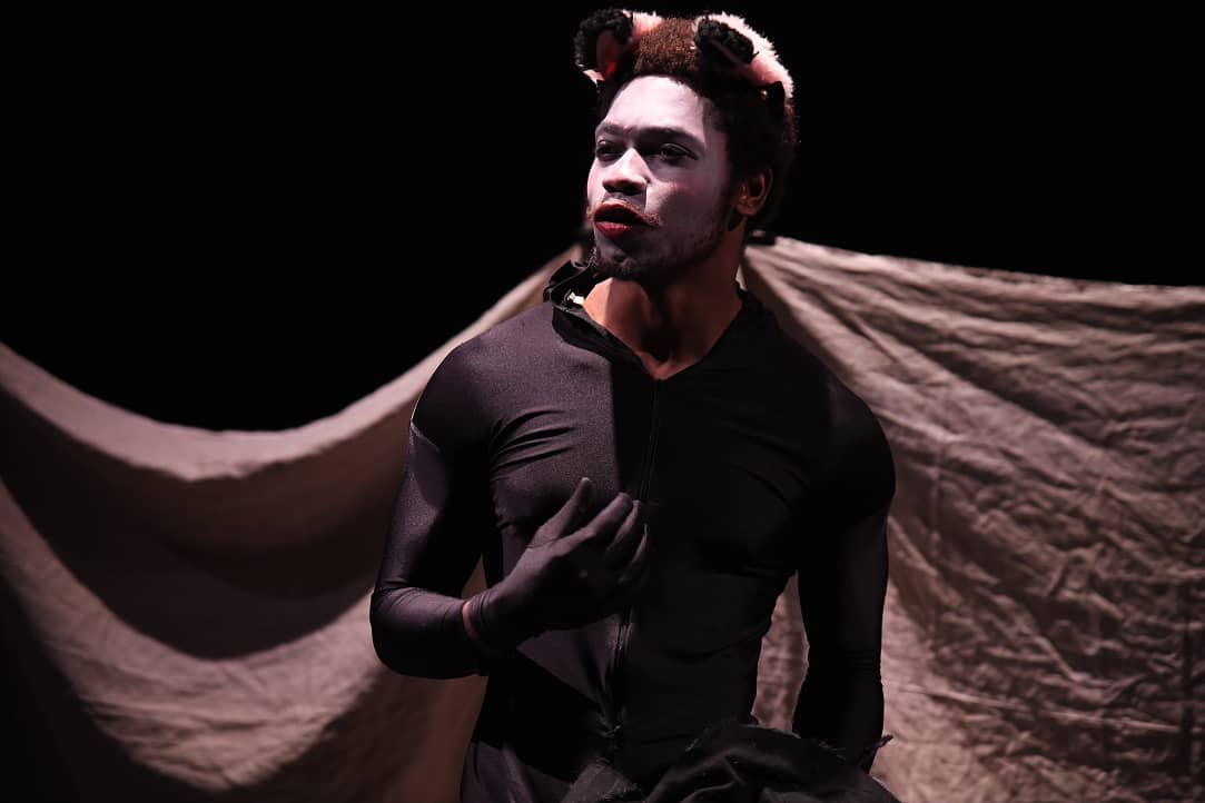 a person in garment with ears on his head