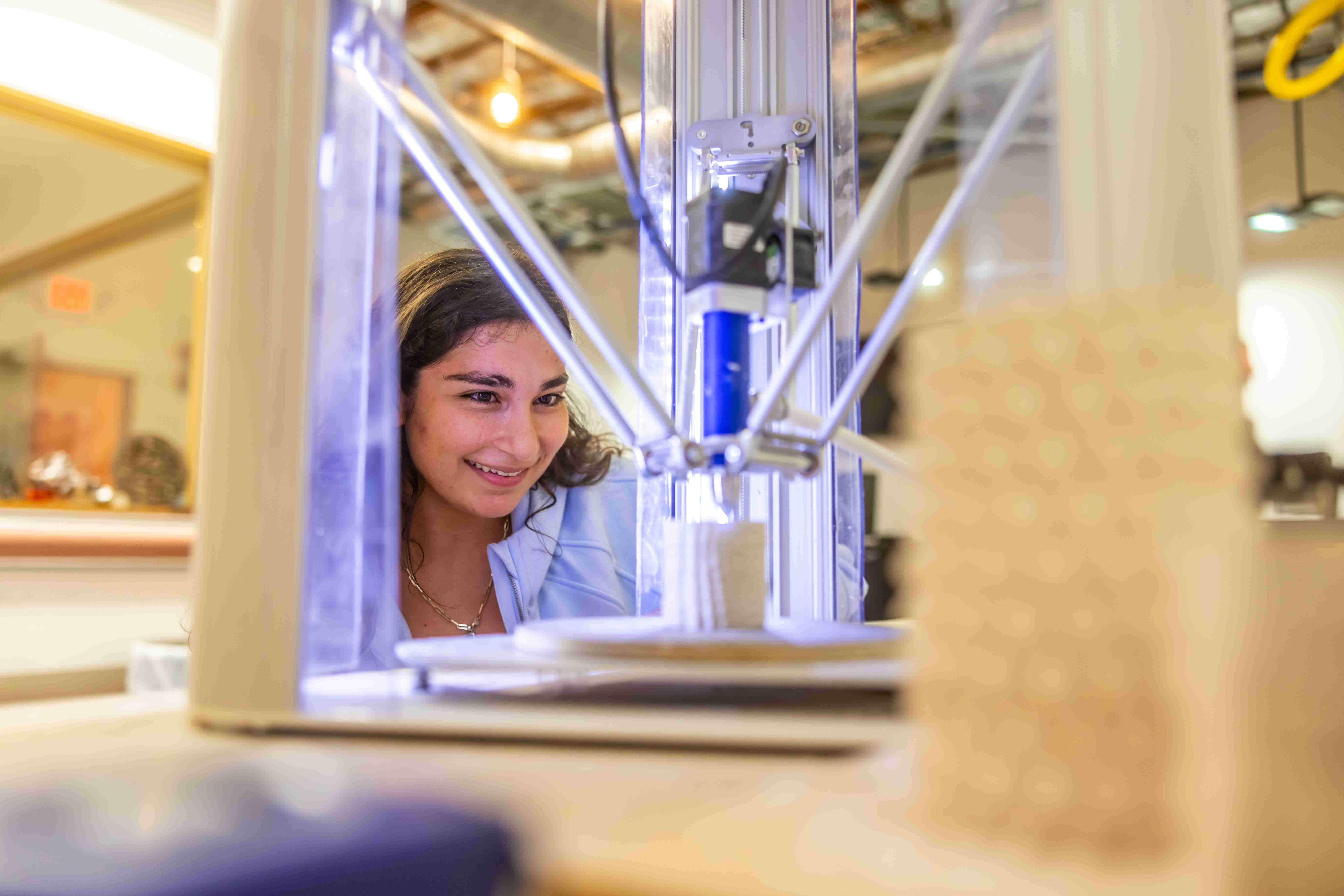 a person looking at a machine
