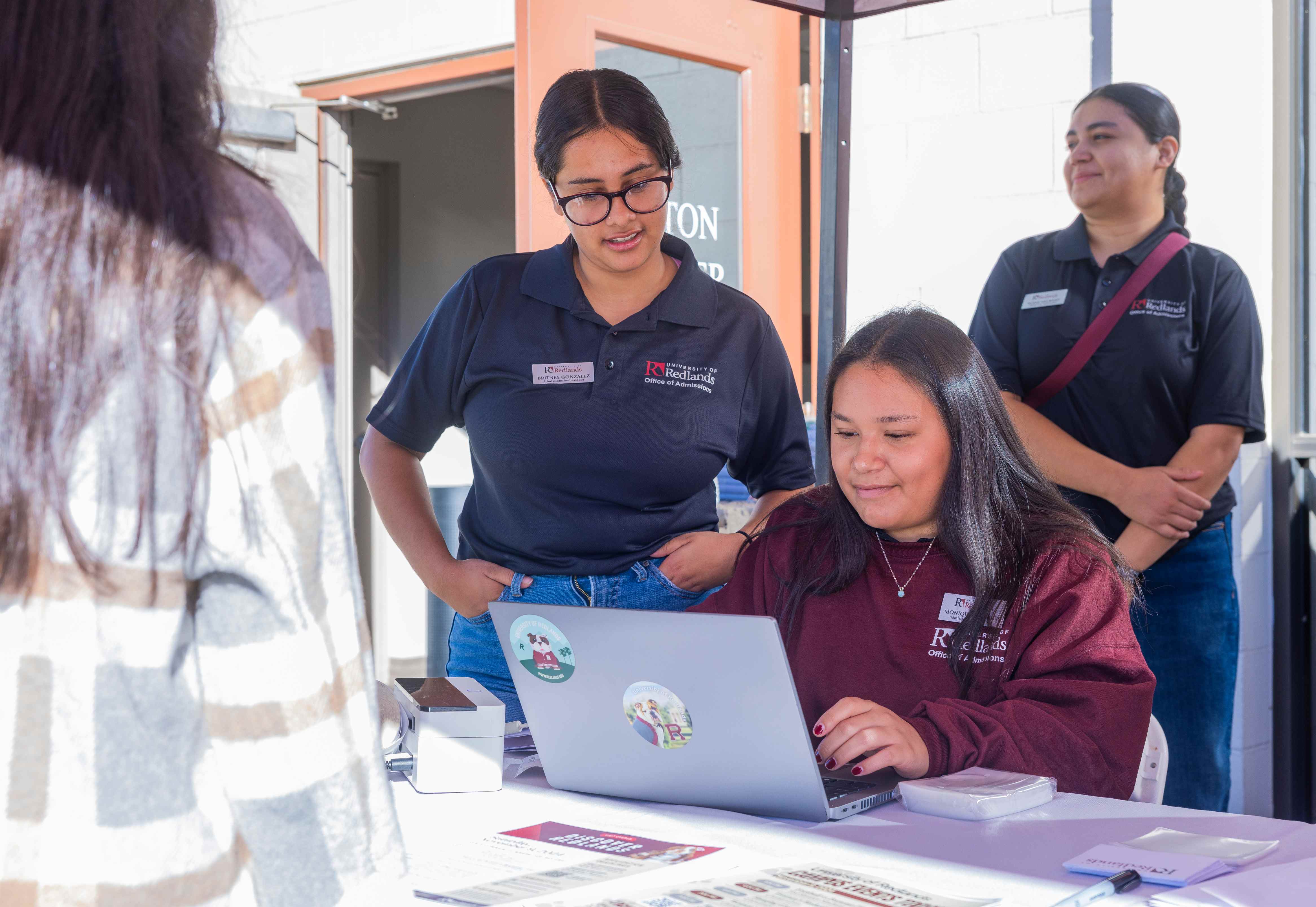 a person looking at a laptop