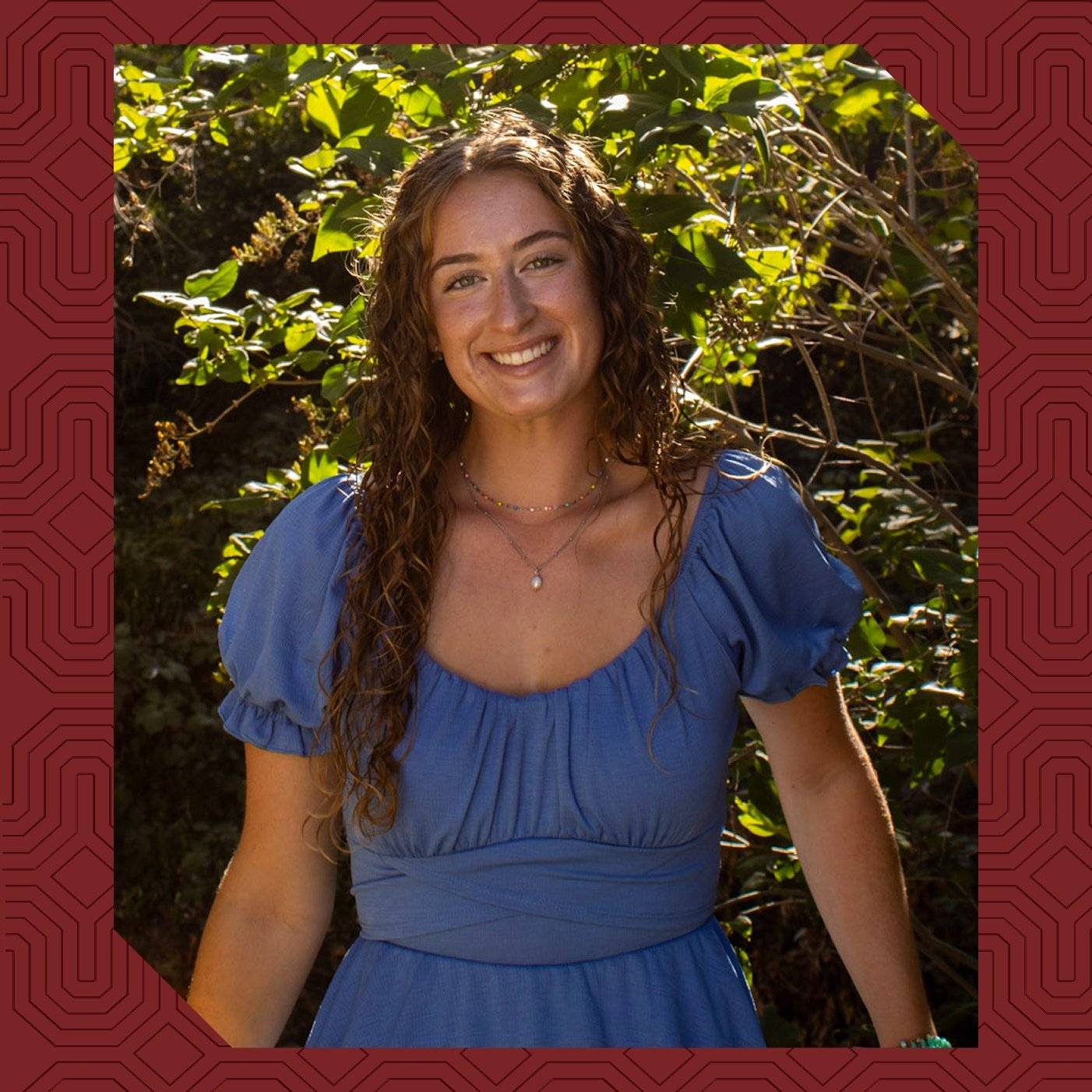 a person in a blue dress