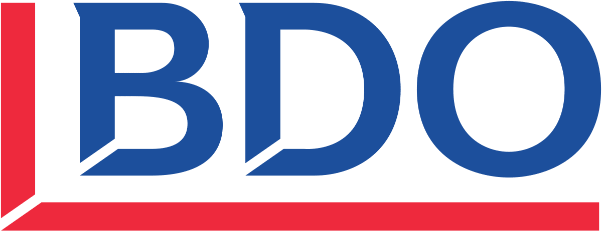 a blue and red logo