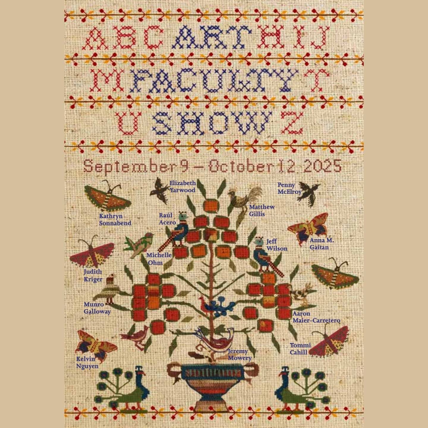 a close-up of a cross-stitched piece of fabric