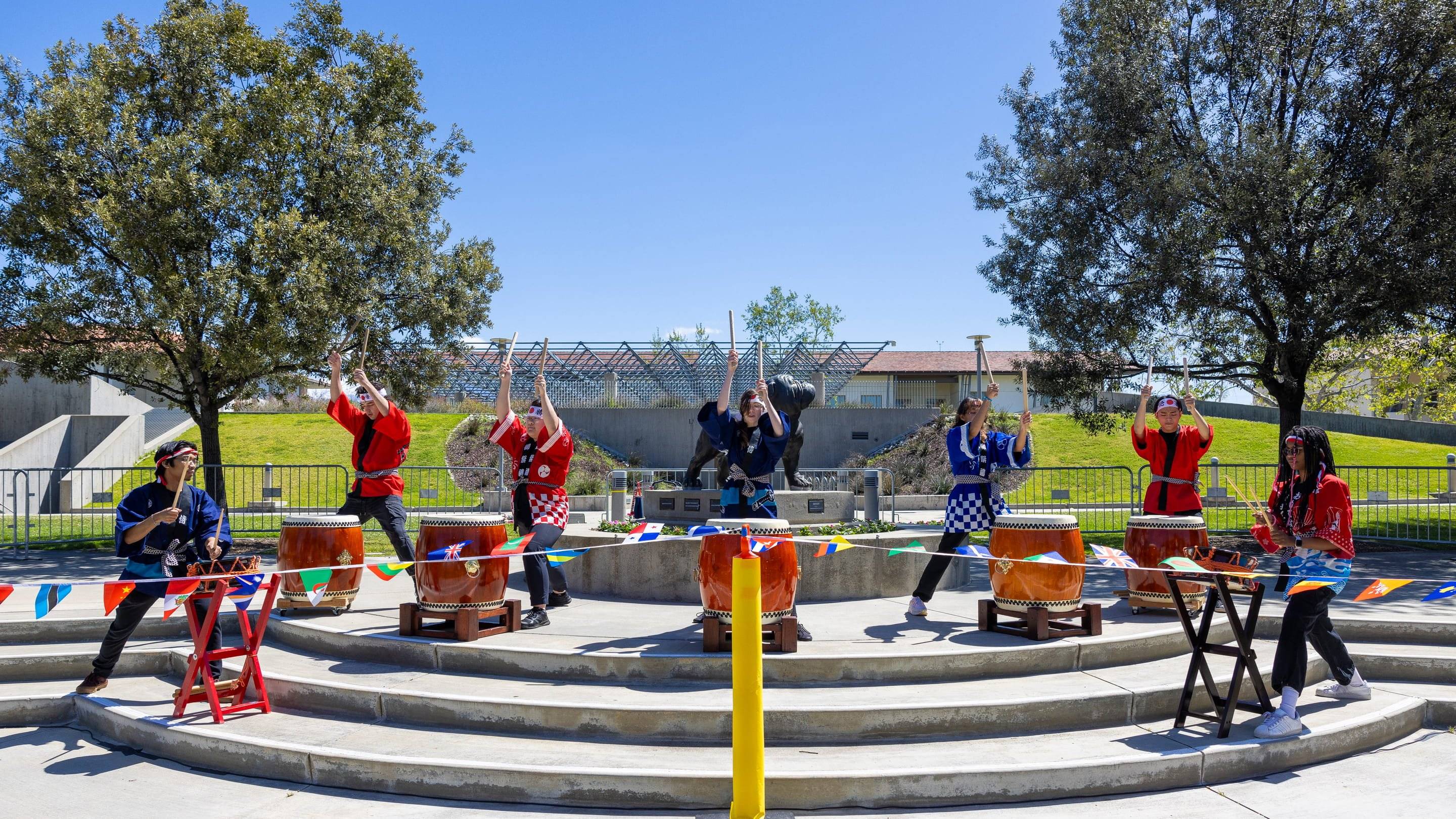 a group of people performing on a stage