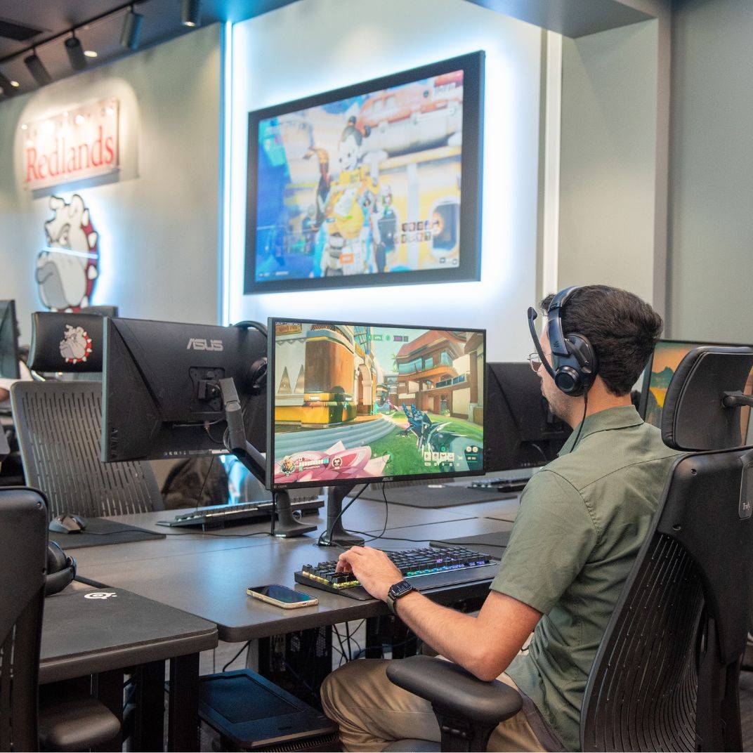 a person sitting at a computer