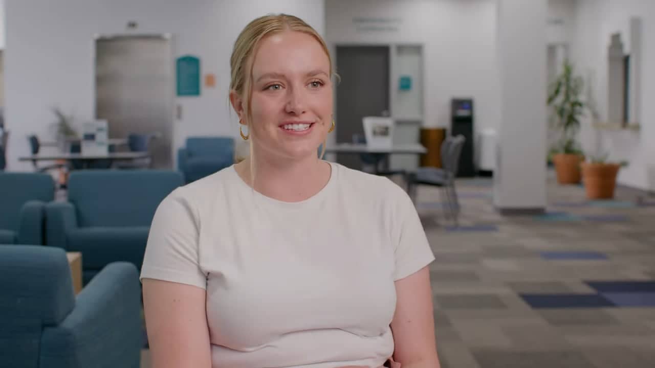 a person sitting in a room