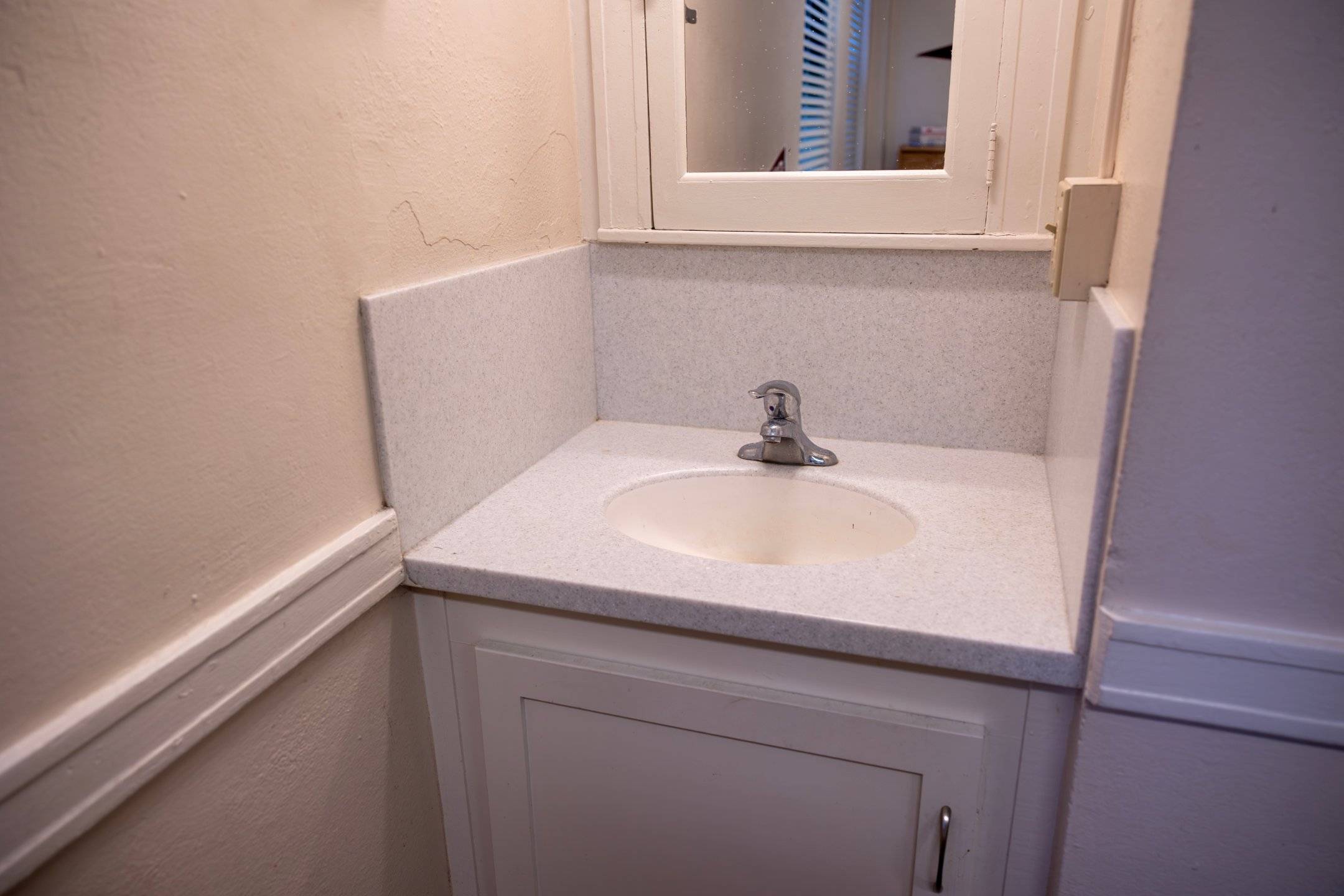a sink in a bathroom