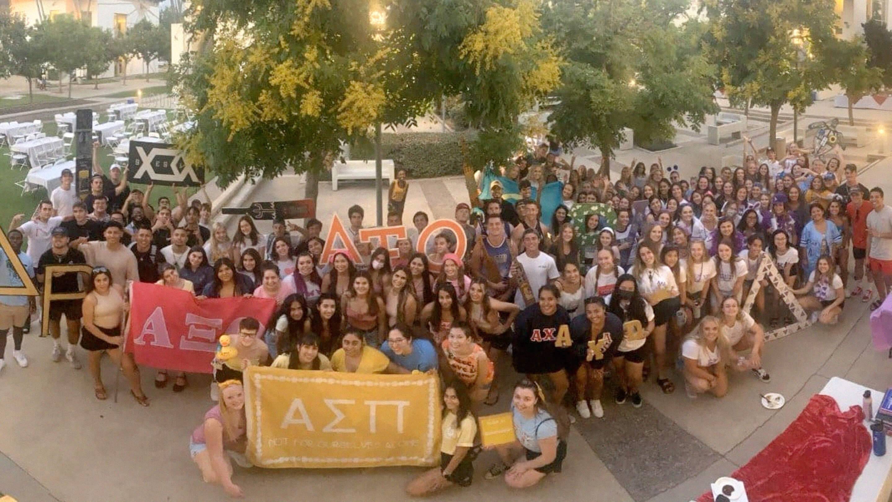 a group of people posing for a photo