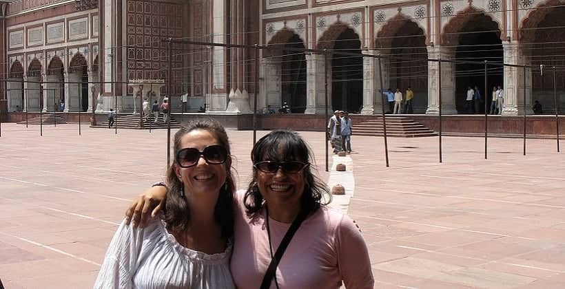 a couple of women posing for a picture