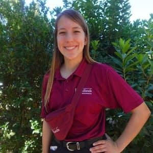 a person in a red shirt