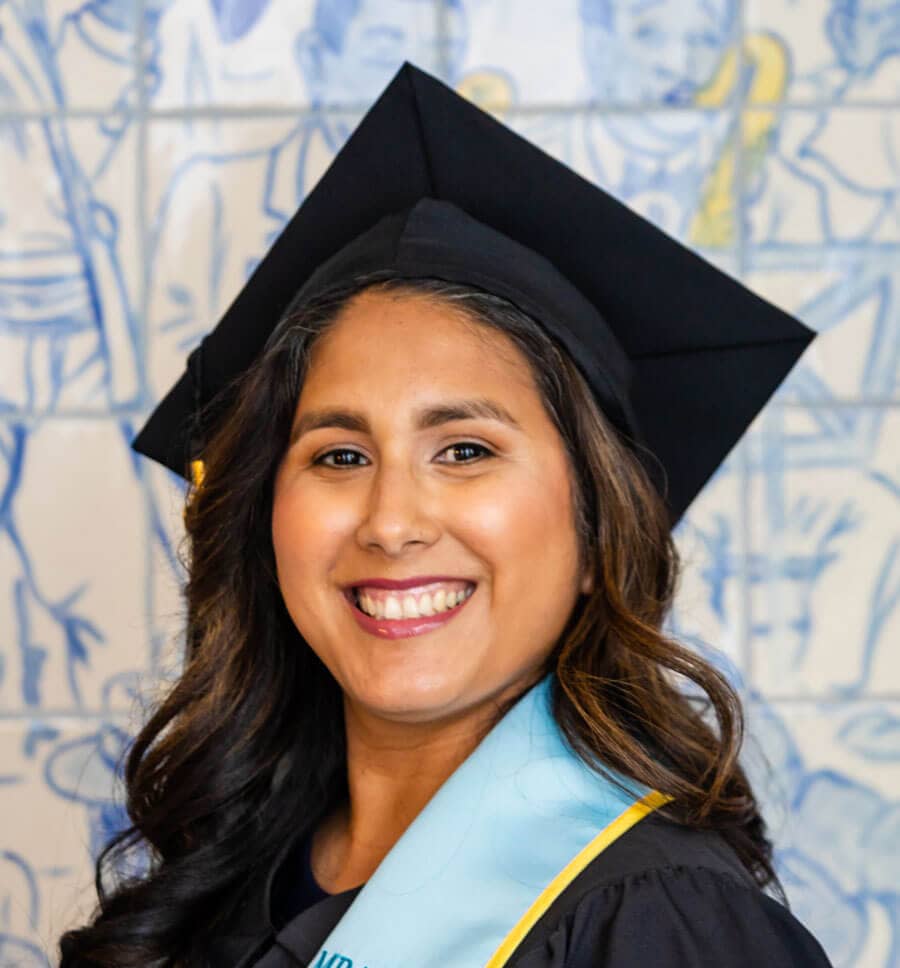 a person in a graduation gown
