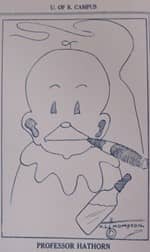a drawing of a person smoking a cigarette