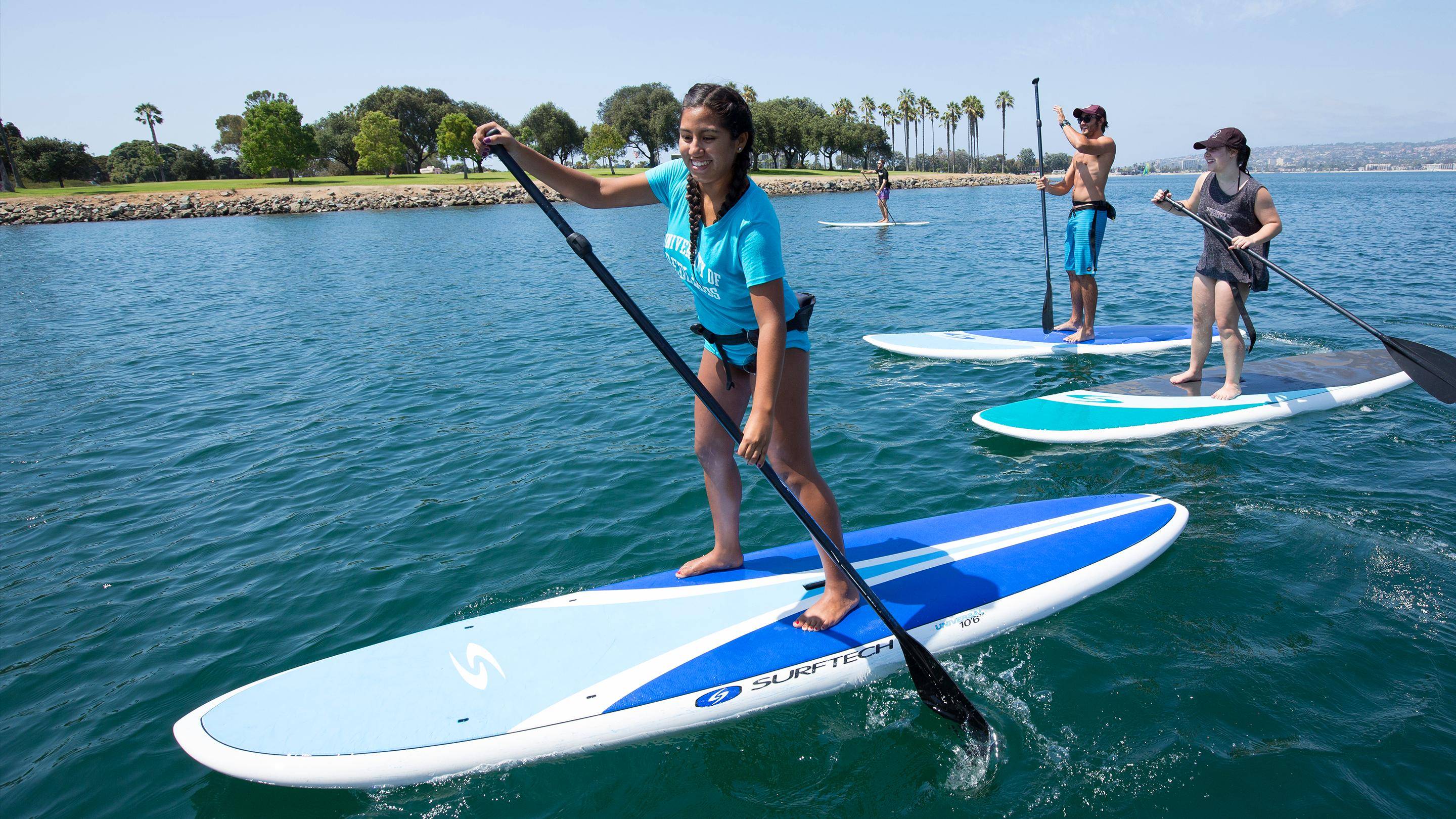 a person on a paddle board