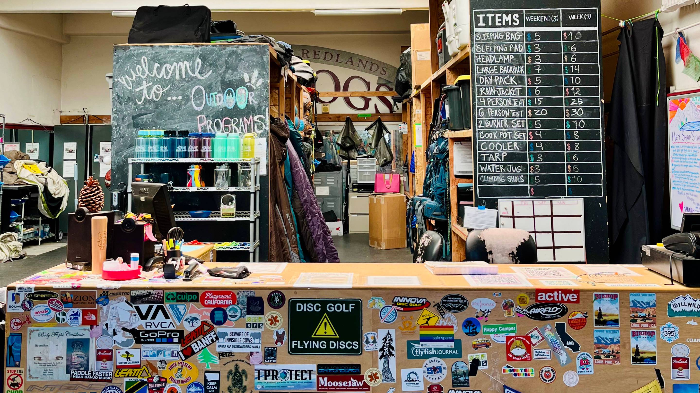 a store with persony stickers on it