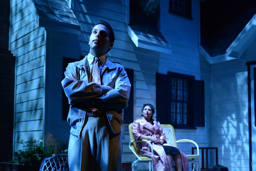a person and person on a porch