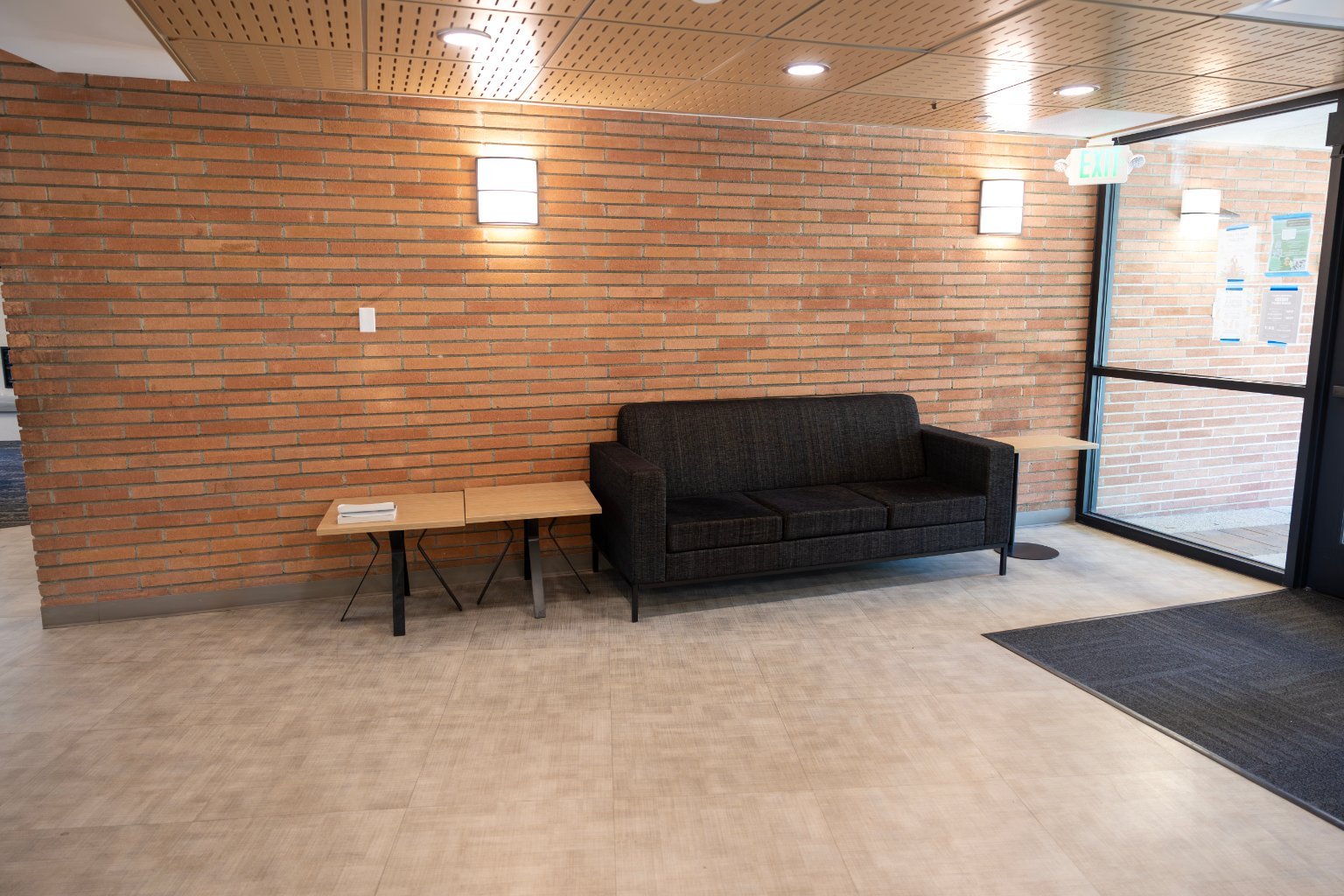 a couch and table in a room