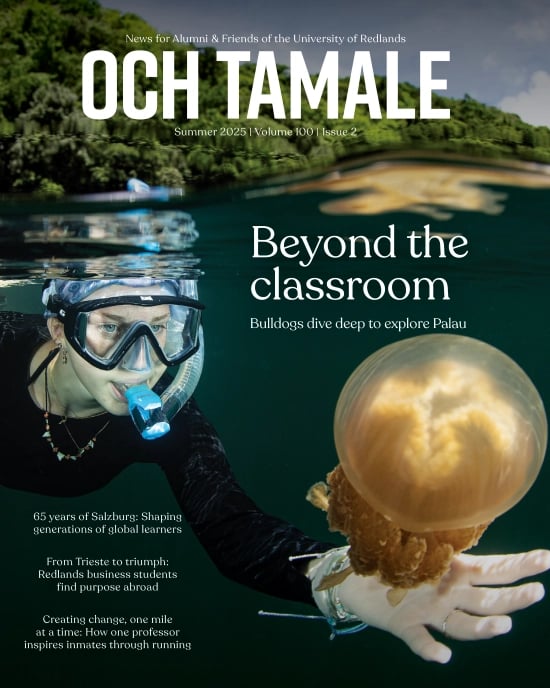 a magazine cover with a person in snorkeling mask and jellyfish
