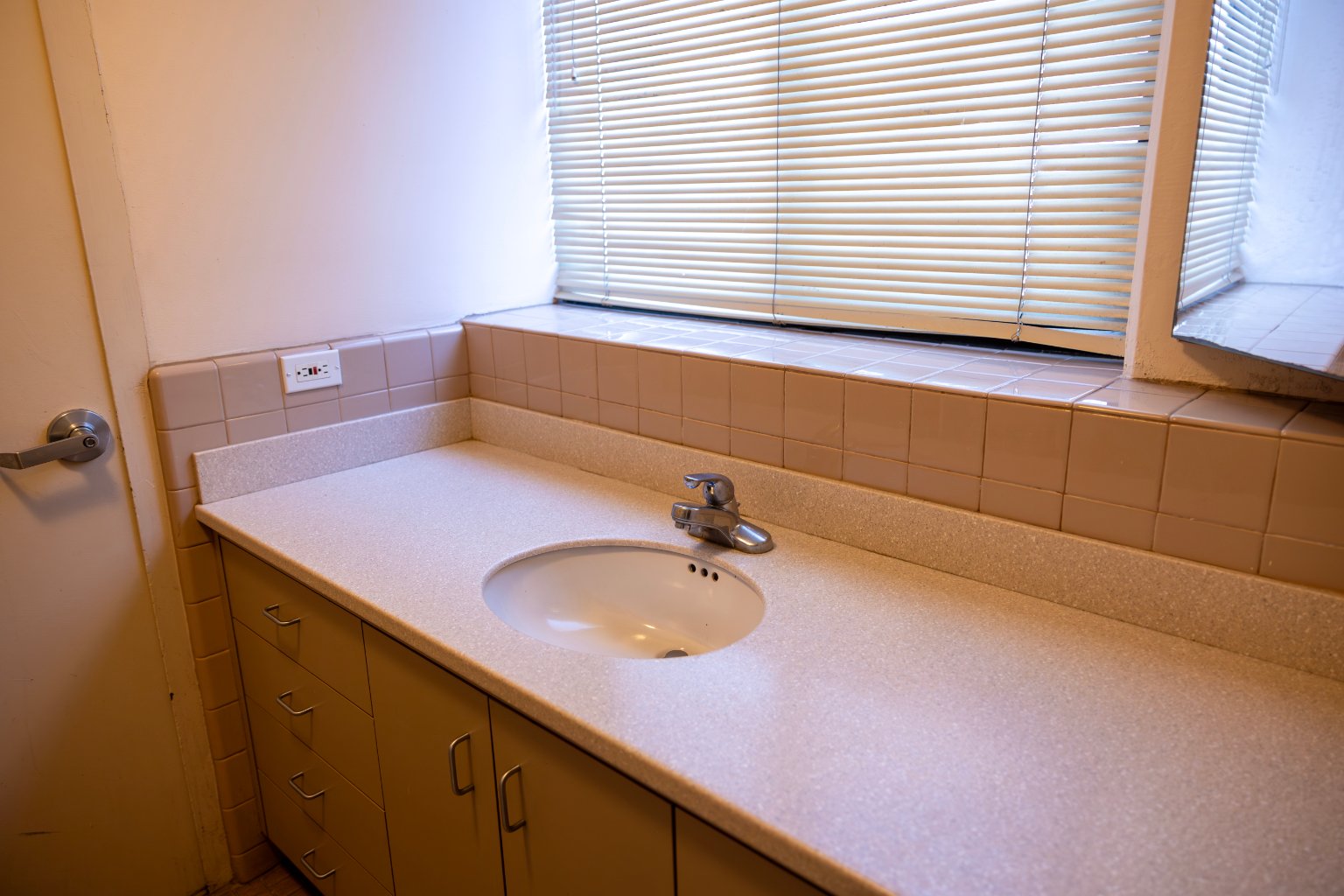 a sink in a bathroom