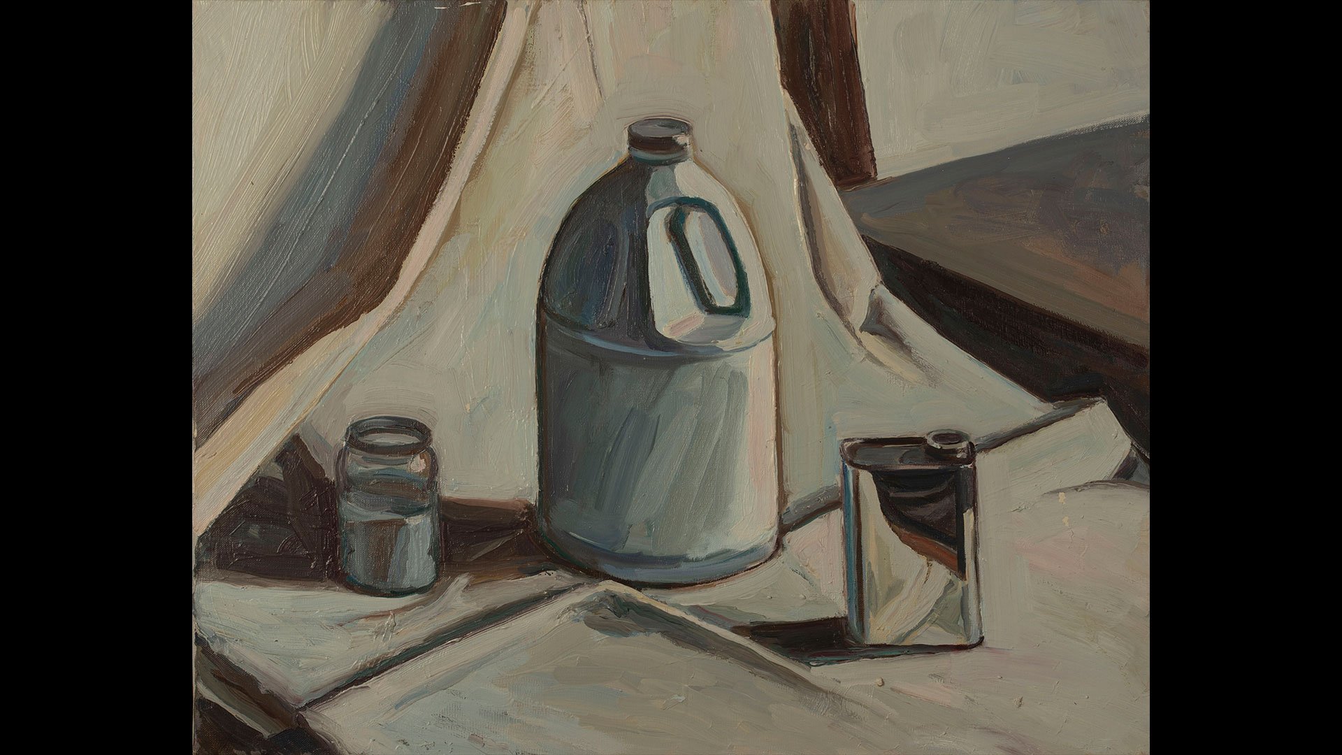 a milk jug and a flask
