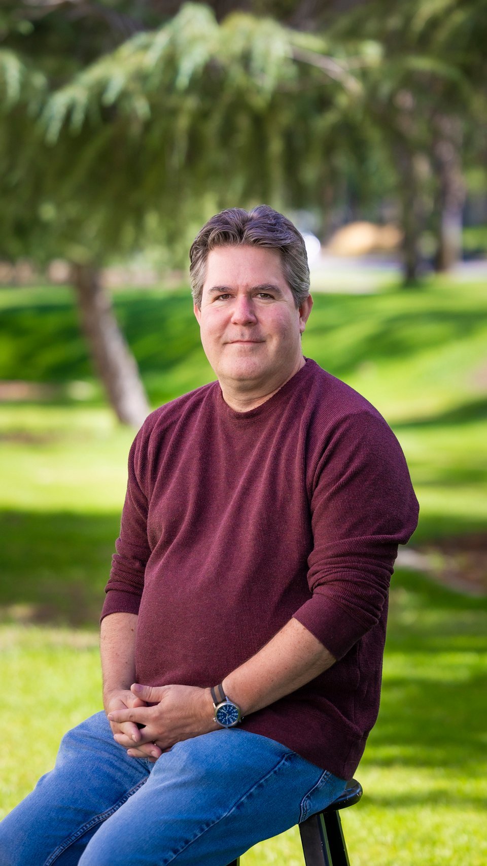 a man standing in a park