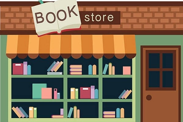 a book store with books on shelves
