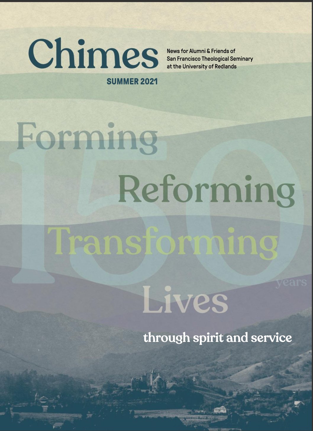 a magazine cover with a mountain landscape