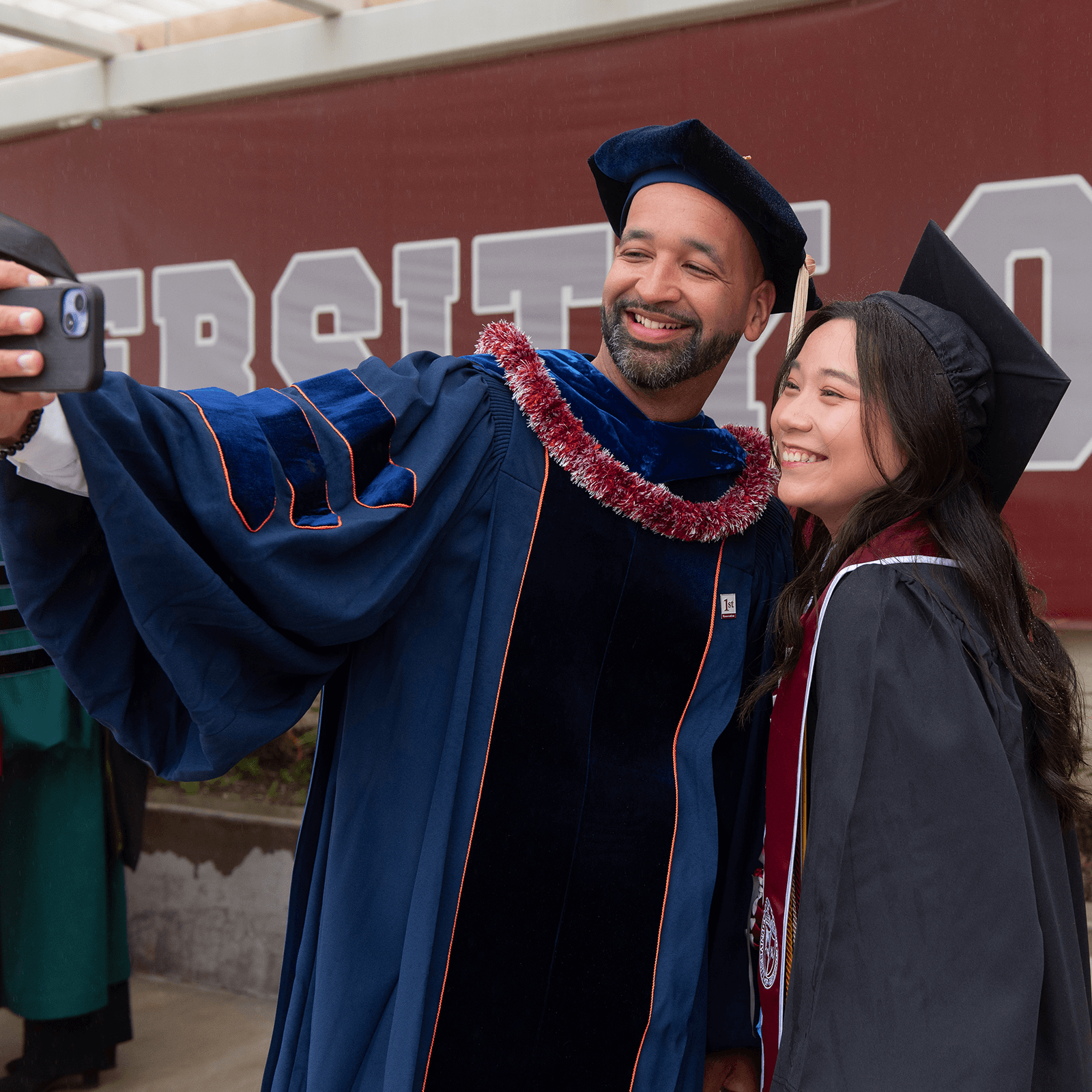 a man and woman taking a selfie
