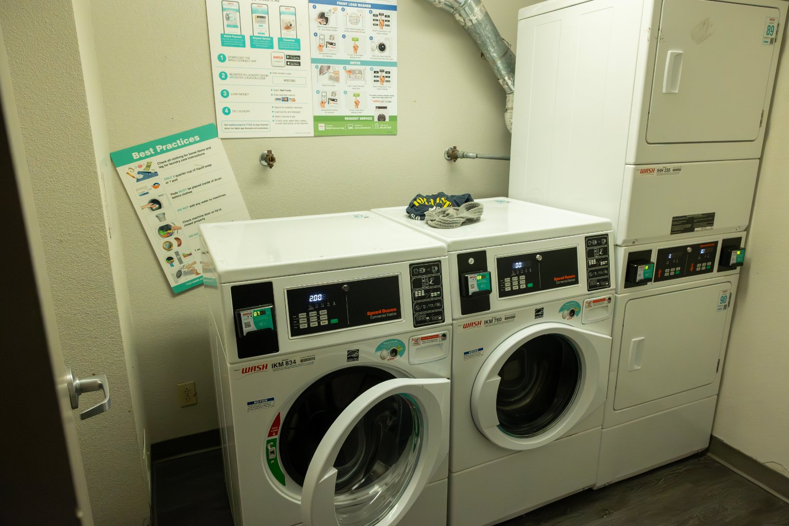 a washer and dryer in a laundry room