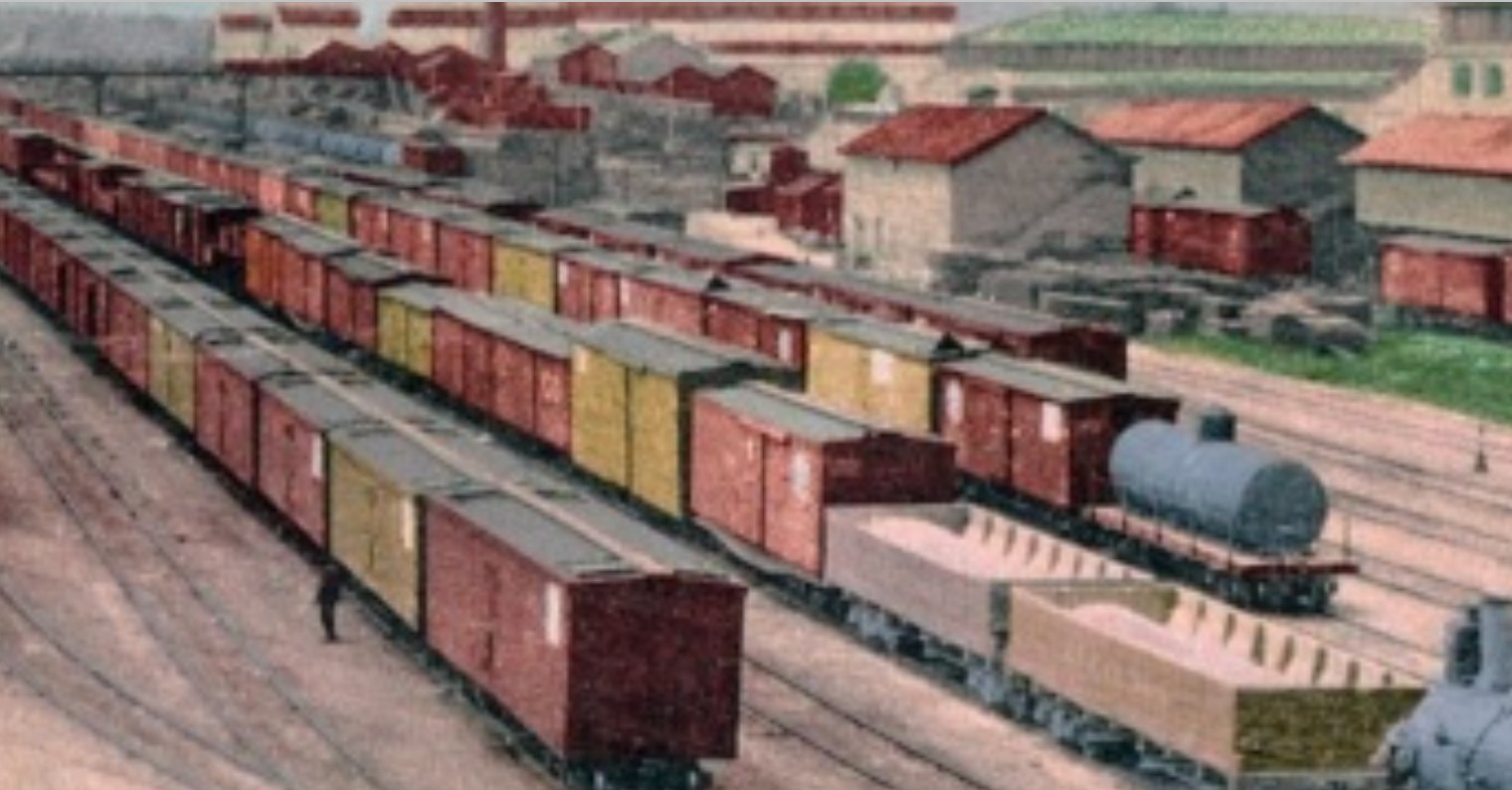 a long shot of a train