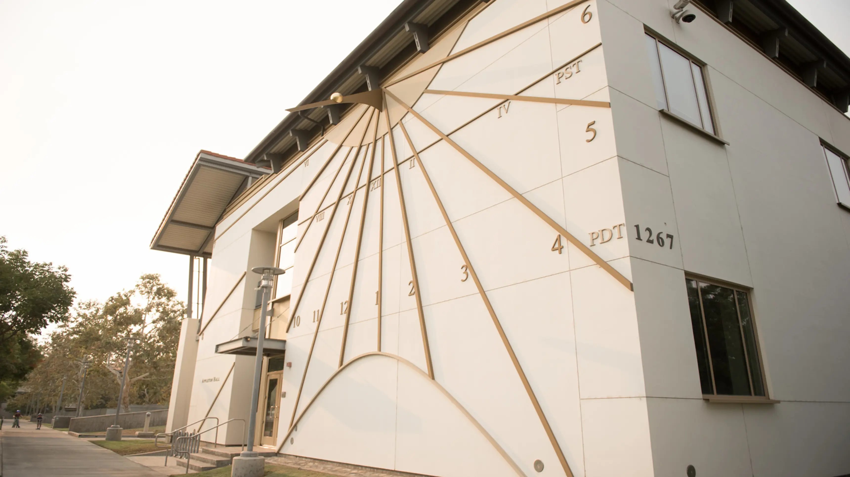 a sundial on a building