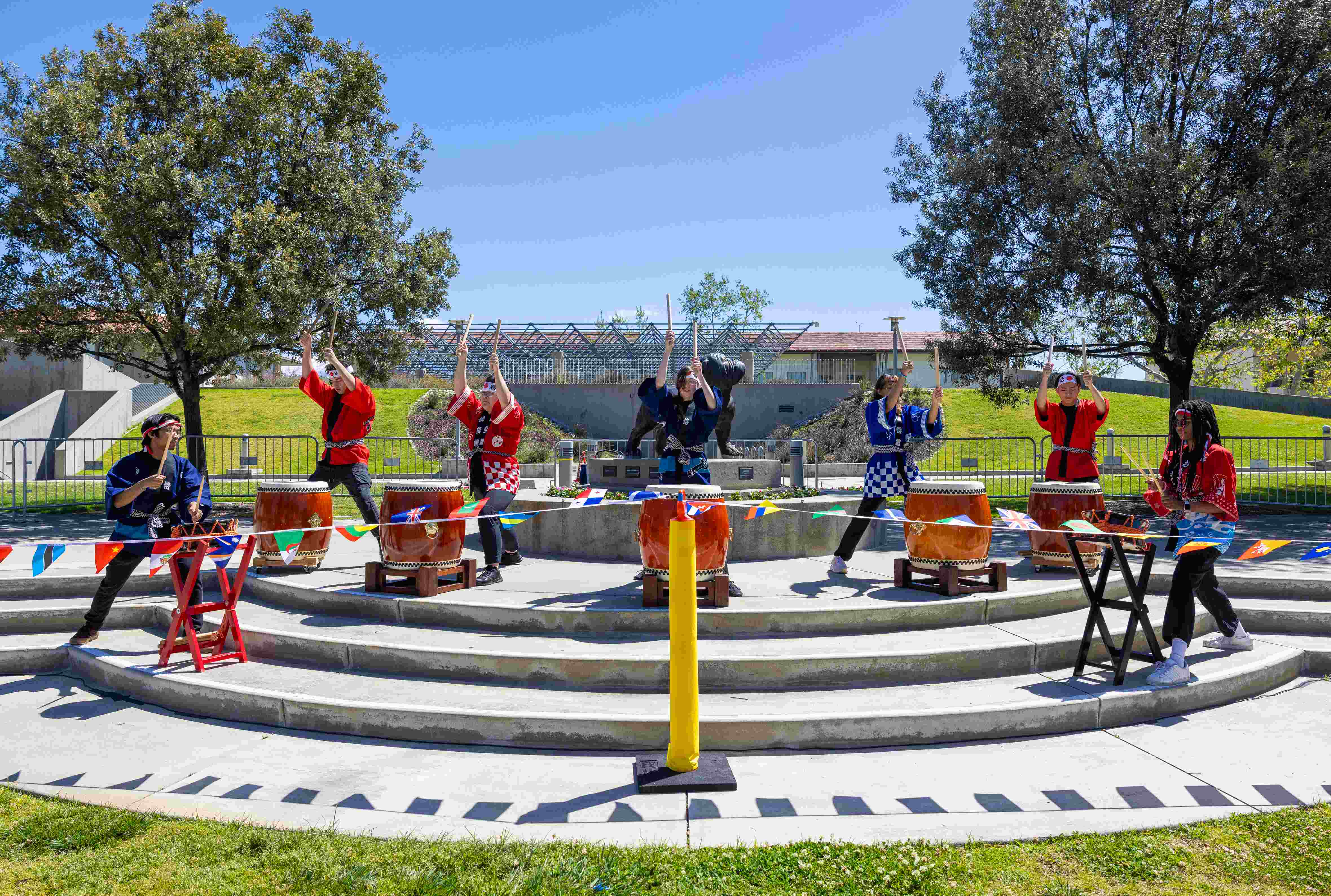 a group of people performing on a stage