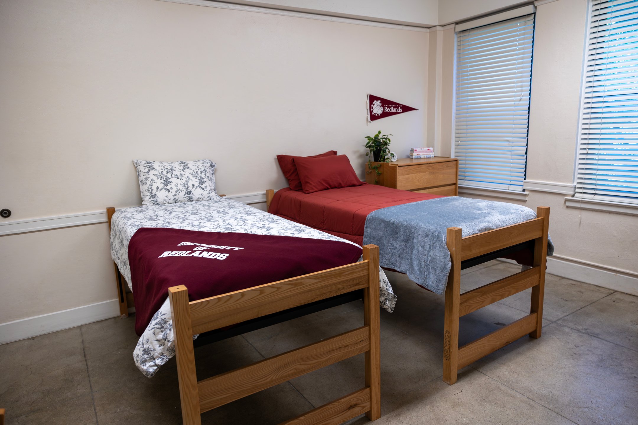 a room with two beds