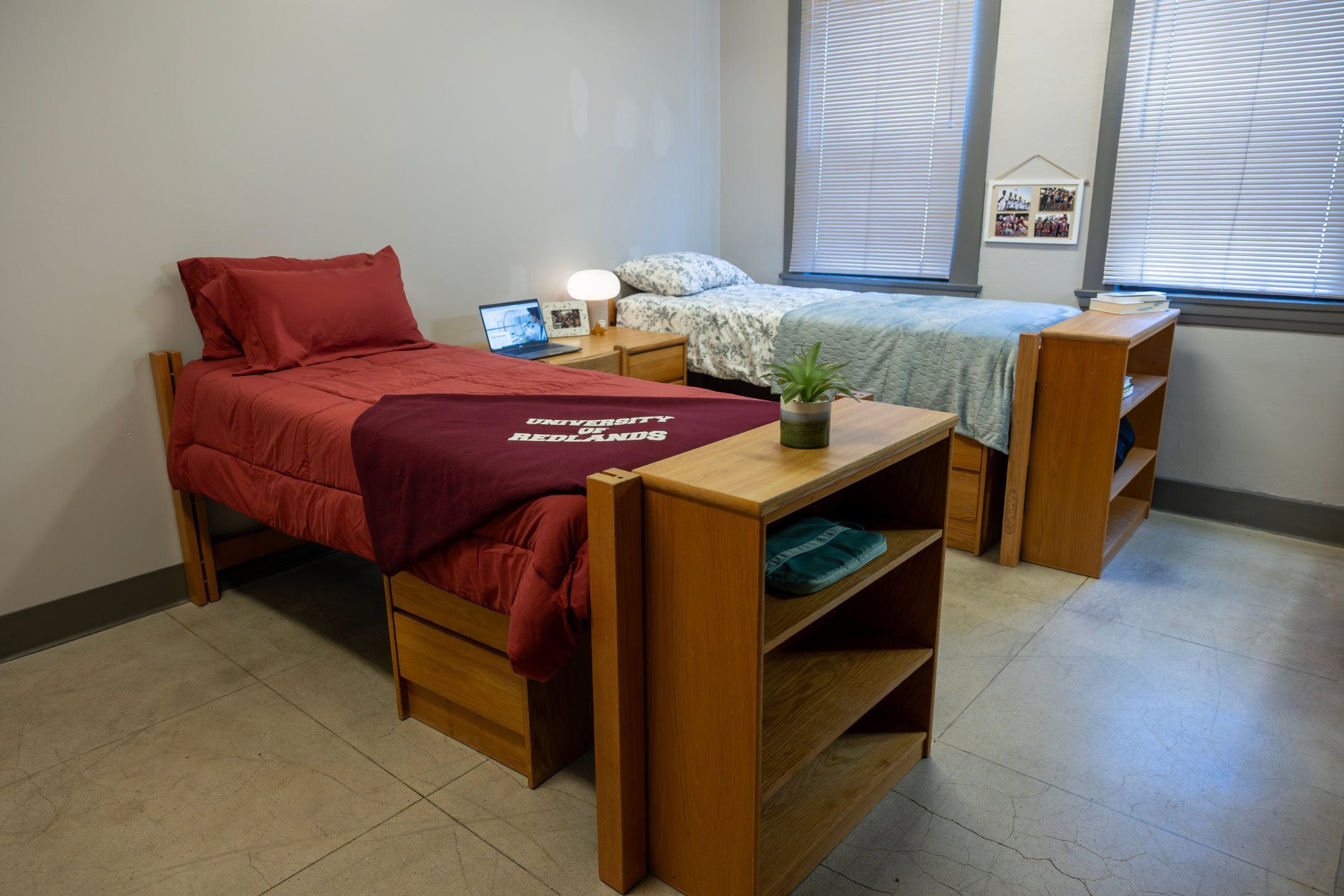 a room with two beds