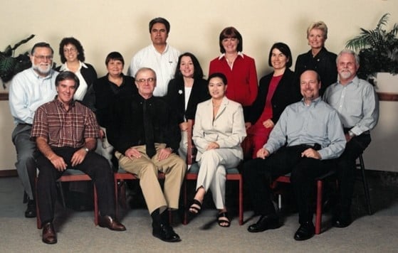 a group of people posing for a photo