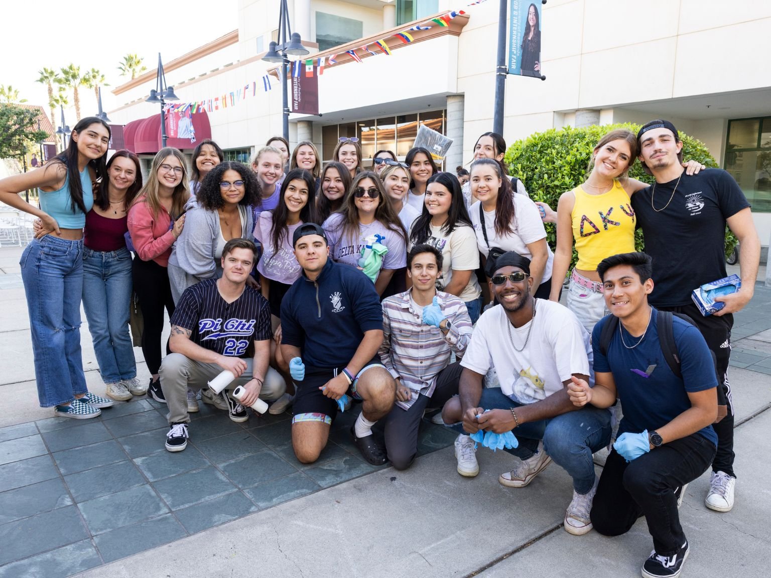 a group of people posing for a photo