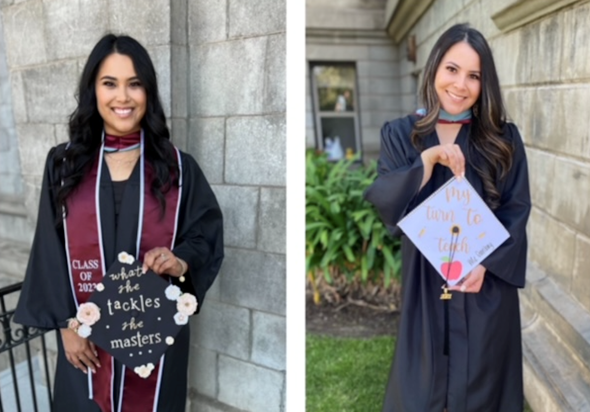 Sandra Garibay ’23 (left)  and Nery Garibay '21 (right)  are two sisters who have graduated from the School of Education.