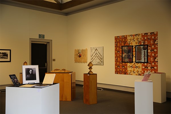 Visitors are greeted by an array of artwork.