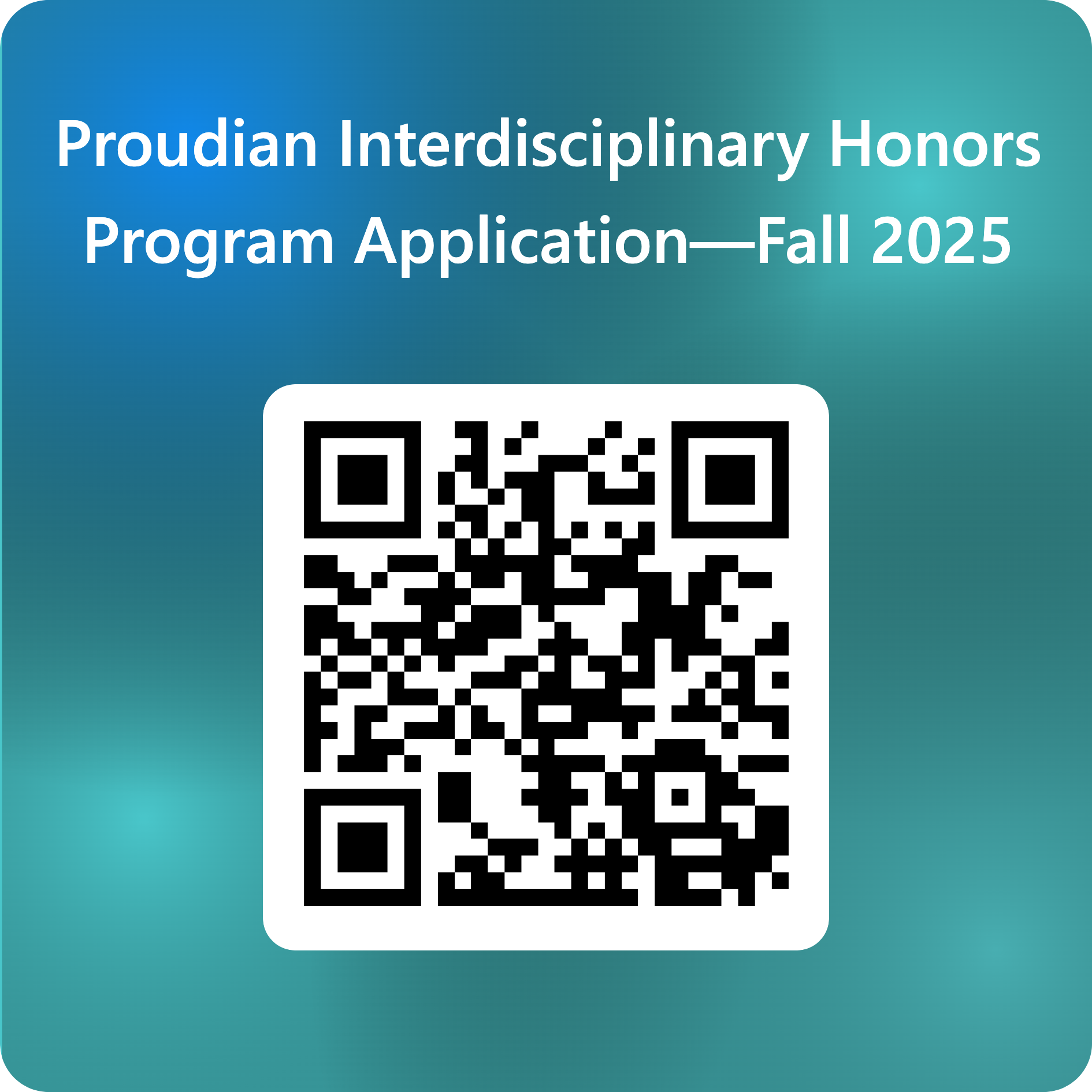 2025 Application QR Code - Proudian Honors Program