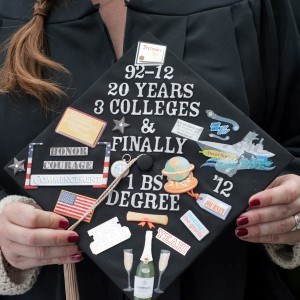 Student with decorated graduation cap