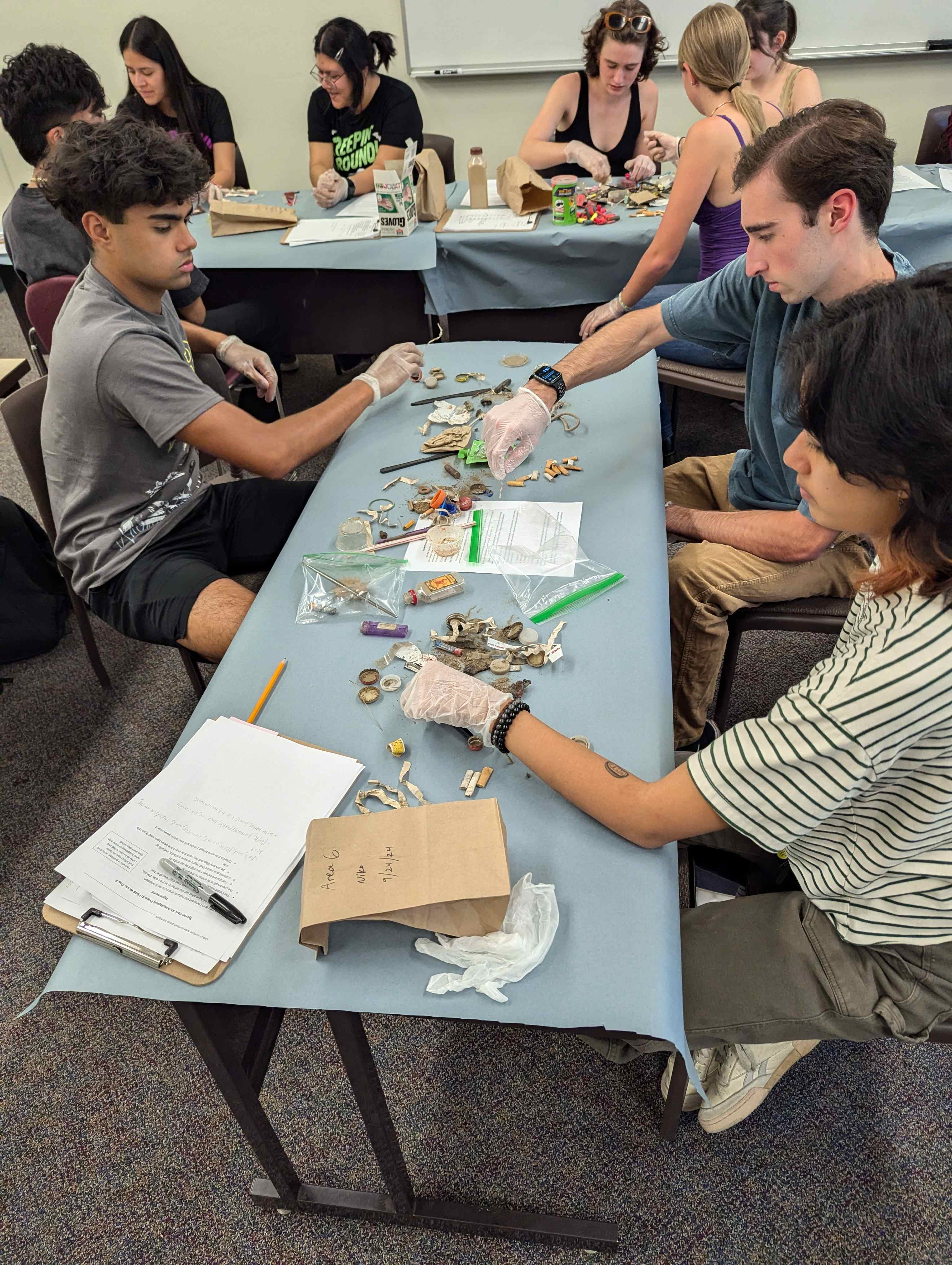 a group of people sitting at a table