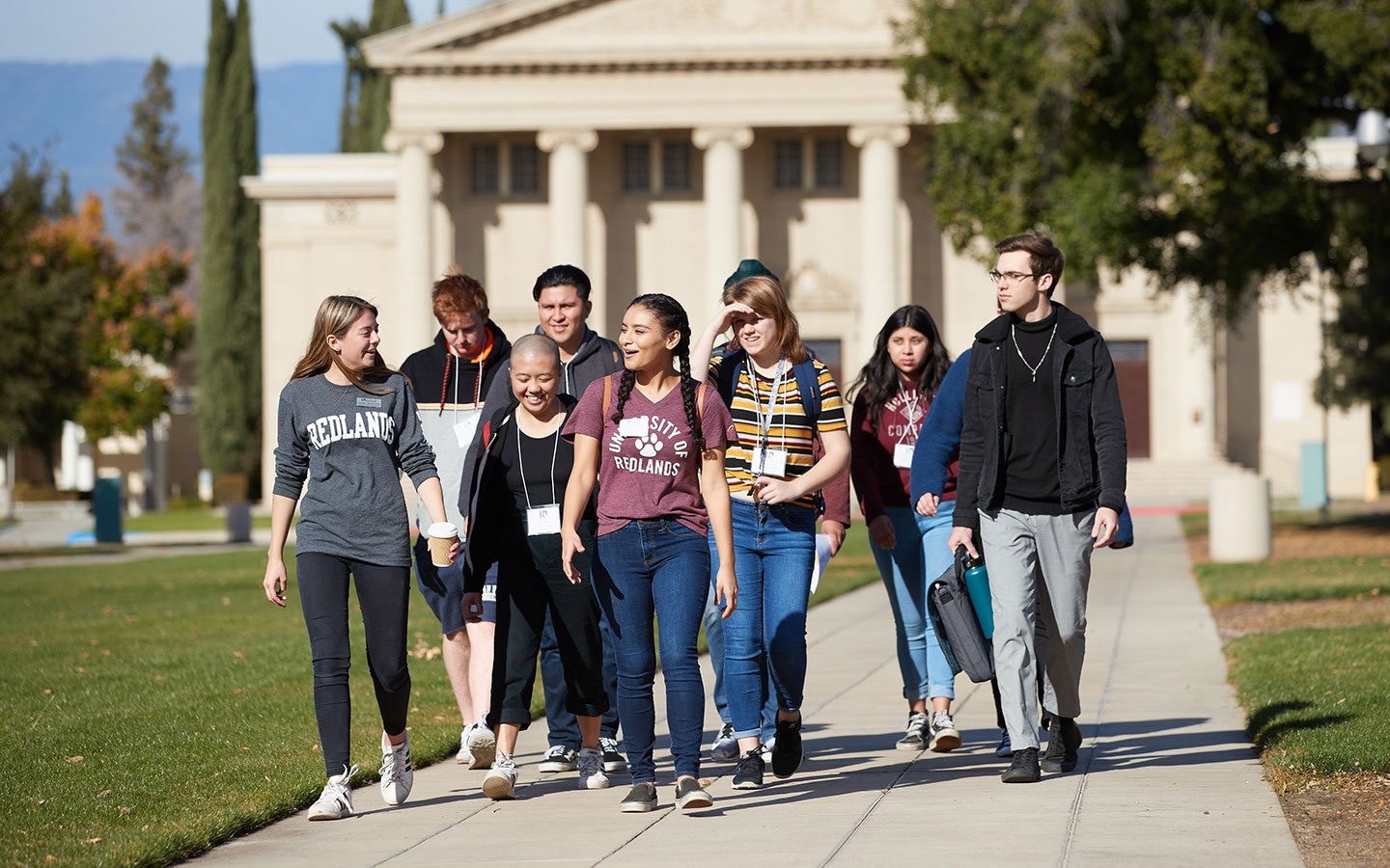 Students walking in the Quad