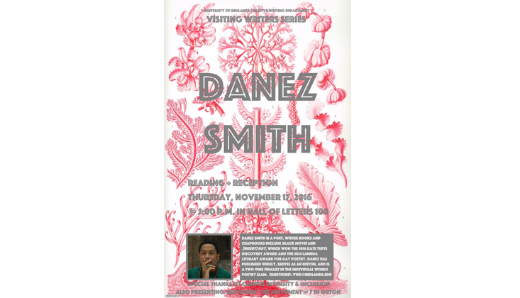 Danez Smith poetry reading event flier