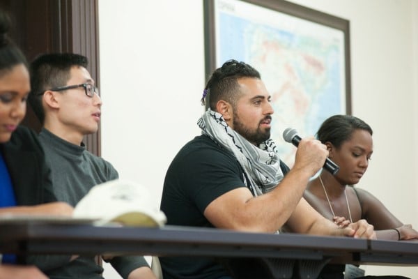 Students speak during the Race on Campus conference.